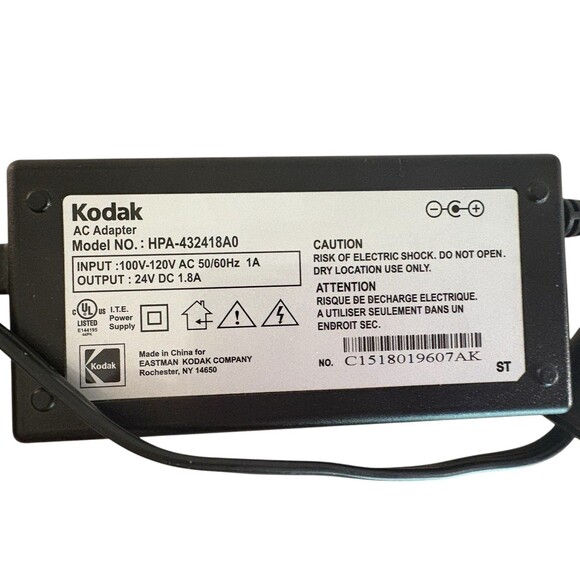 KODAK EASYSHARE SERIES 3 PRINTER DOCK AC POWER ADAPTER MODEL HPA-432418A0 - Picture 5 of 5